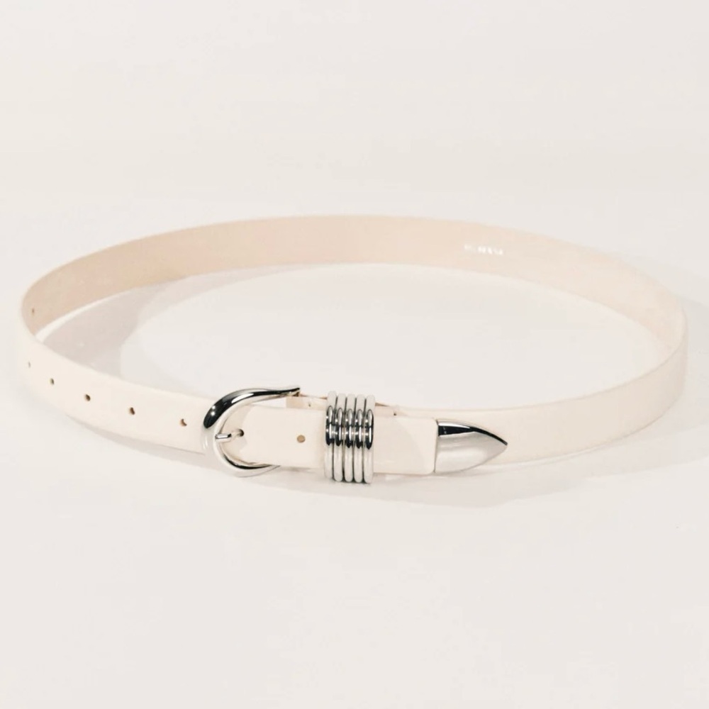 DEHANCHE Hollyhock Belt (Ivory & Silver) - Size XS (23-26” Waist)